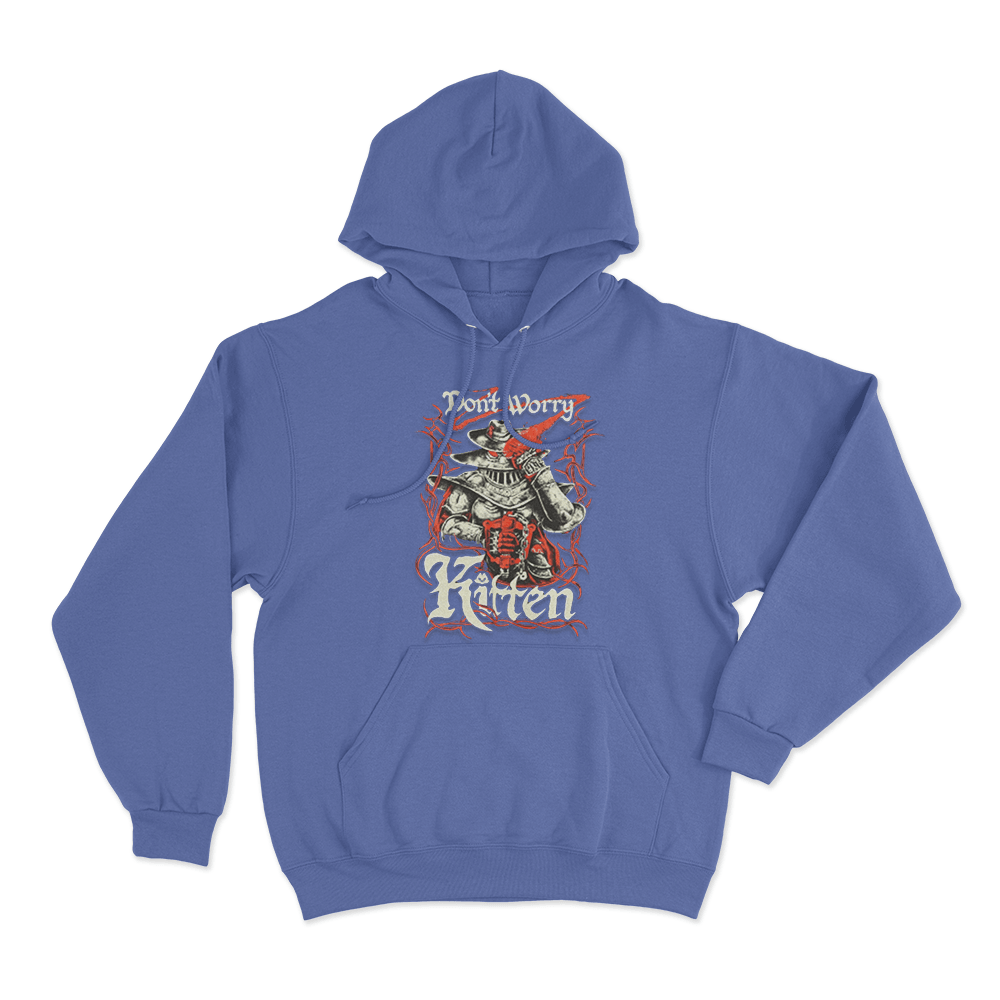 Meat Canyon Don't Worry Kitten Unisex Hoodie Blue Meat Canyon Dont Worry Kitten Unisex Hoodie Blue