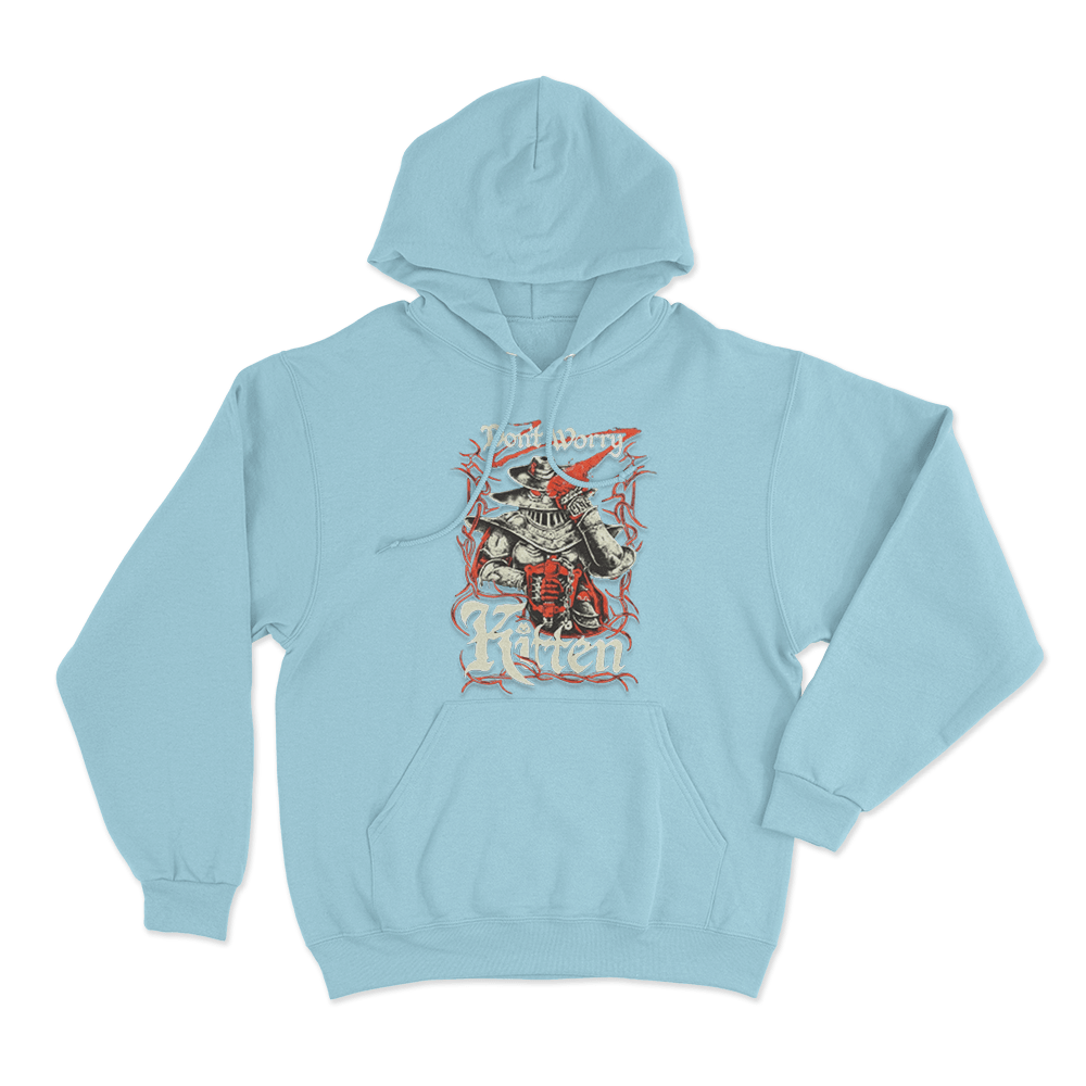 Meat Canyon Don't Worry Kitten Unisex Hoodie Sky Blue Meat Canyon Dont Worry Kitten Unisex Hoodie Sky Blue