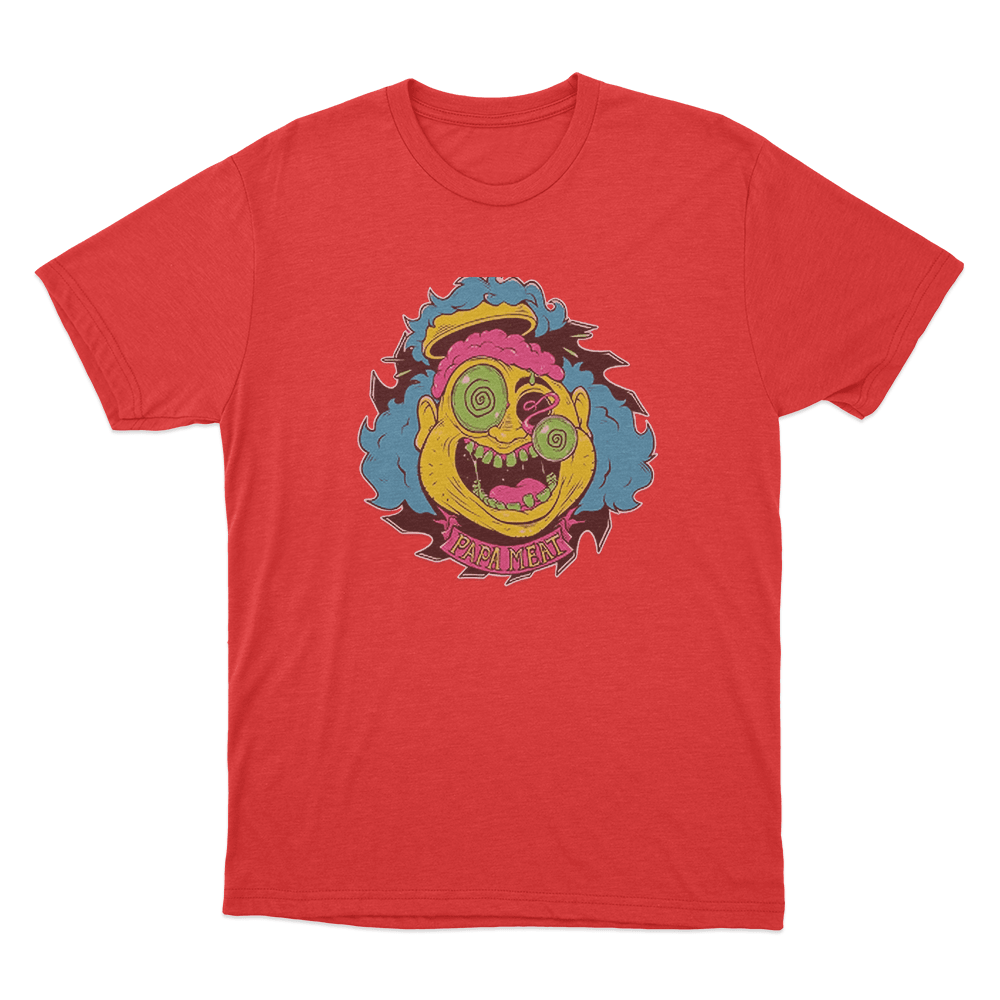 Papa Meat Crazy Face Unisex T Shirt Red Papa Meat Crazy Face Unisex T Shirt Red